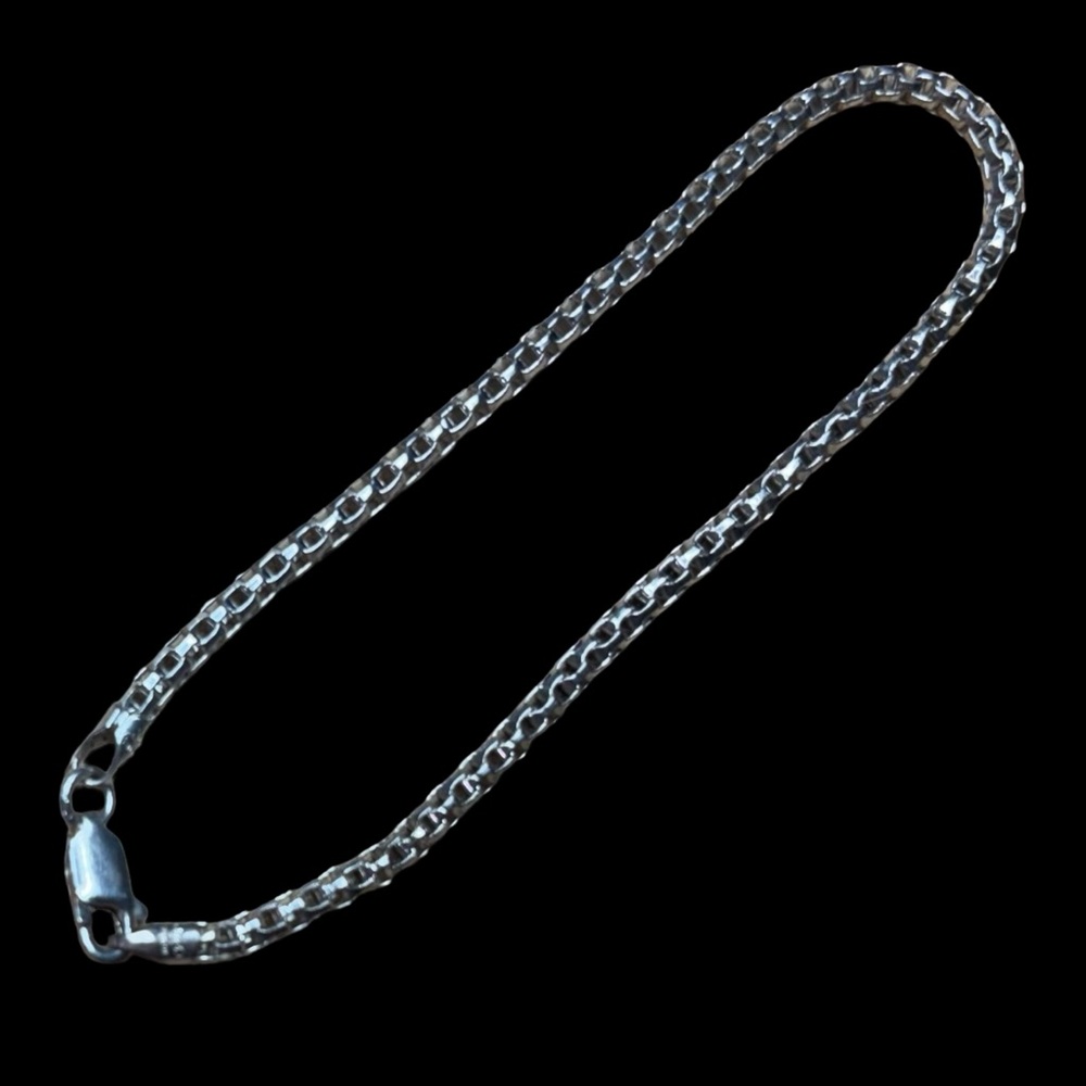 925 Sterling Silver Box-Link Bracelet - Shiny Silver